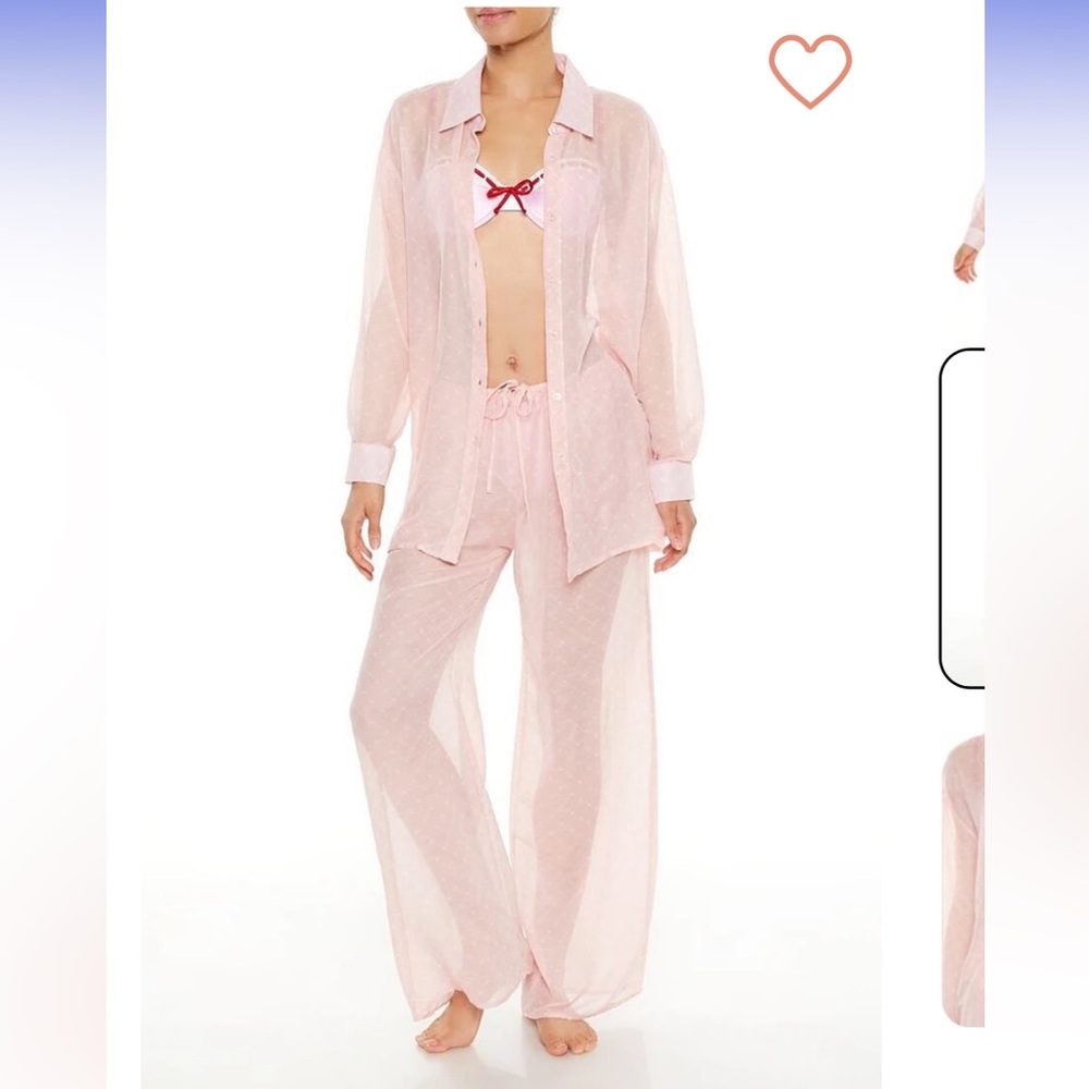 NWT Forever 21 Light Pink Heart Print Cover Up